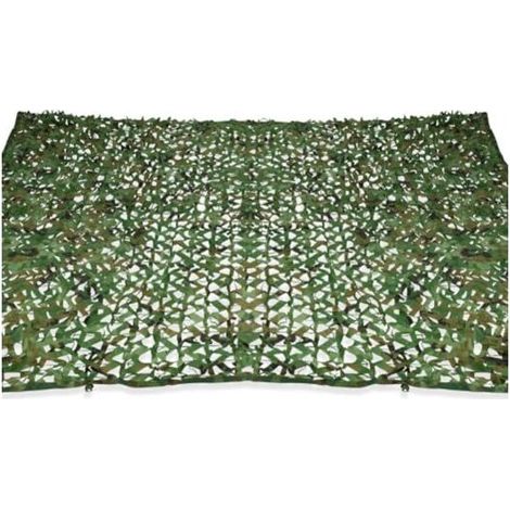 Shmshng – Voile d'ombrage rectangulaire 3x4 m – Ajouré en polyester avec traitement anti-UV – Camouflage treillis vert pour extérieur (1/5)
