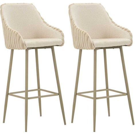 Tabouret de bar Alaska crème – Lot de 2 – Hauteur d'assise 78 cm – Structure élégante et confortable – Dimensions 52x46x111 cm – Mauro Ferretti (1/4)