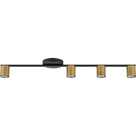 Plafonnier moderne noir/or 4 spots GU10 25W Sigma Sky (1/4)