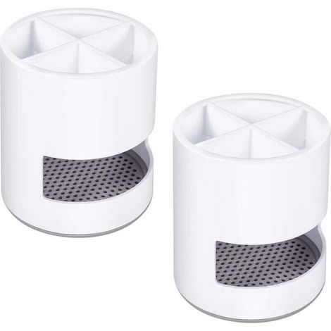 Lot de 2 Porte-Brosses à Dents Ventilés Anti-Moisissure pour Rangement Salle de Bain Blanc (1/4)