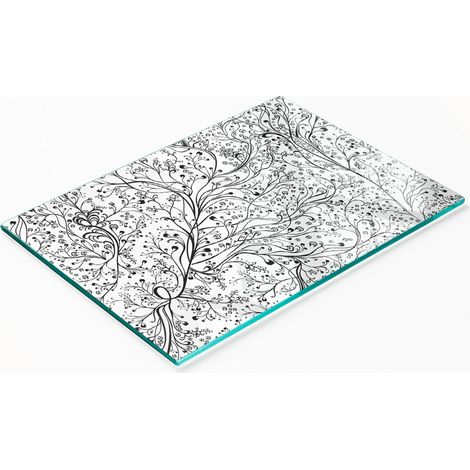 Elegante e resistente pannello in vetro con stampa di rami intrecciati, 80x52 cm. (1/5)
