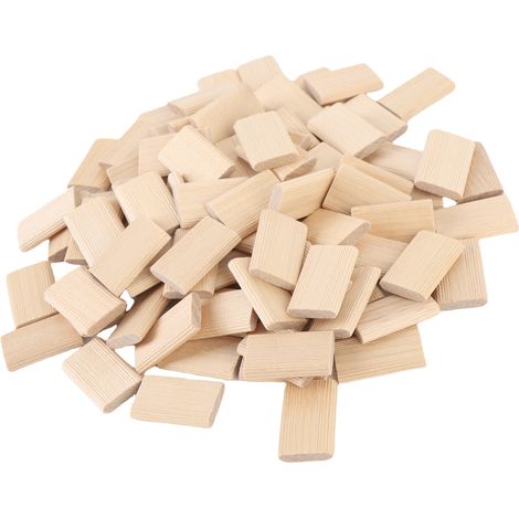 100 tenons en bois de hêtre massif, pour la menuiserie, l'ébénisterie et l'assemblage de meubles, dimensions : 5 x 19 x 30 mm (1/5)