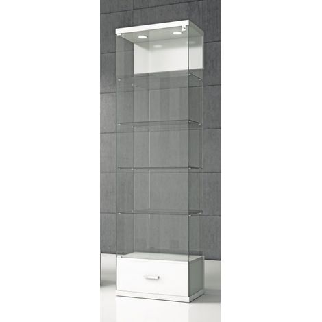 Vetrina in Cristalli Temperati con Faretti LED e base con cassetto 60 x 40 x 210 cm VE/60C (1/2)