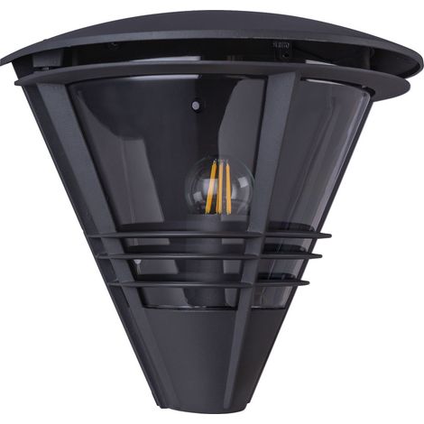 Lampada da parete lampada da esterno antracite lampada da facciata da giardino, filamento LED retrò, alluminio plastica trasparente, 8W 1055lm bianco caldo, LxH 27 x 25 cm (1/5)