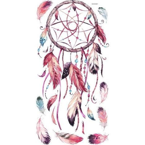 96cm × 48.5cm Dream Catcher Wall Stickers Feather Flower Wall Decals Living Room Bedroom Girls Nursery Kids Wall Decoration (1/4)