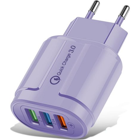 Le chargeur multiport 3USB est un adaptateur coloré pour téléphone et tablettejaune (1/5)