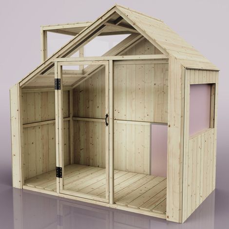 PolarPlay Kids Scandinavian Style Wooden Playhouse - Asta Rose (1/5)
