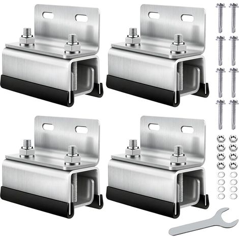 Lot de 4 supports de montage pour panneau solaire - Avec clé de montage pour camping-cars et installations photovoltaïques (1/5)