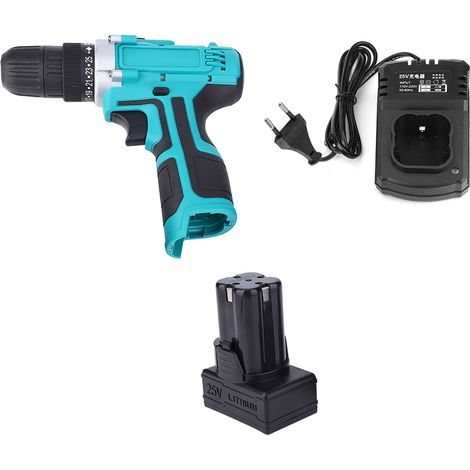 Perceuse électrique sans fil 25V, tournevis à batterie lithium, outil de perçage avec chargeur et batterie, fiche UE 110220V (1/5)