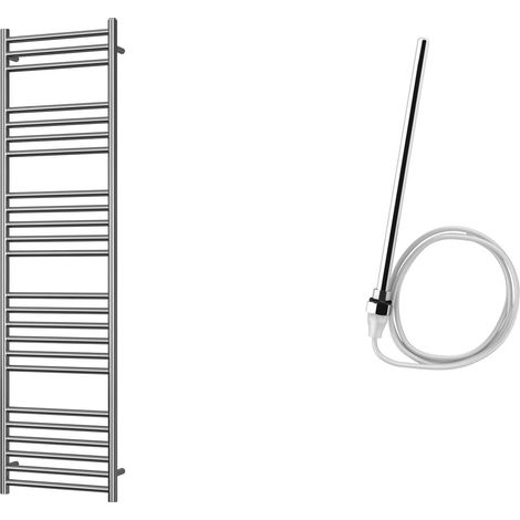 Aston - Stainless Steel Electric Towel Rail H1600mm x W400mm Straight 300w Standard (1/2)