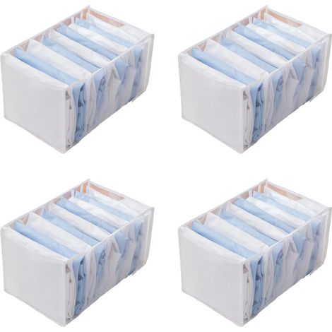 Rangeur De Tiroir - Rangeur De Placard En Maille Nylon - Pour Sous-Vêtements Chaussettes Jeans - 4 Pièces 36 X 25 X 20 Cm (1/5)