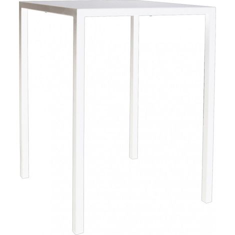 Tavolo fisso bianco quadrato autolivellante in metallo 70x70xH110 cm