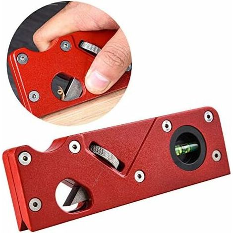 royaluxe - Biseauté à 45 degrés Rabot manuel pour le travail du bois avion de raboteuse en bois manuel en métal réglables, (rouge,1pcs) (1/5)