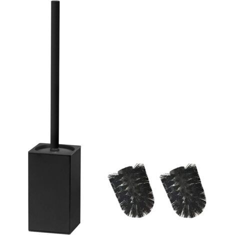 Porte-brosse WC carré en acier inoxydable 304 (noir) (1/4)