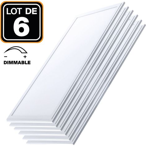 6 Dalles LED 40W 120x30 DIMMABLE Blanc Froid 6000k