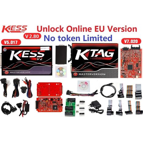 CHIGOODS KESS V2.80 V5.017 EU Master + KTAG V7.020 ECU Pkw LKW Programmiergerät No Token