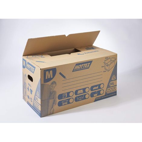 Carton de rangement 54 L,Marron