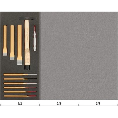 BAHCO - Jeu de marteau/burins plat/chasses-goupilles, module mousse 1/3 Fit&Go - 11 pcs
