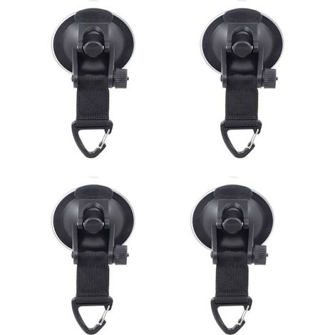 4 Pièces,Ancrage à ventouse robuste,noir Ancre à Ventouse,Voiture Multifonctionnelle Ventouse, pour Tentes Latéral de Voiture Accessoire de Bâche de Camping (1/5)