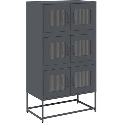 Maison Exclusive - Aparador de acero gris antracita 68x39x123 cm