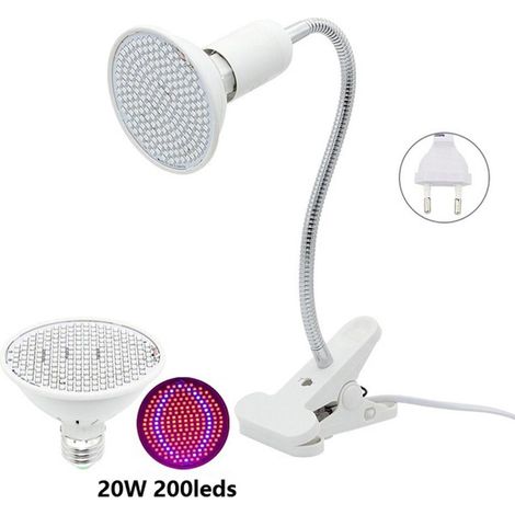 Lampe LED horticole 20W avec clip pivotant 360°, éclairage pour plantes d'intérieur, serre (1/5)