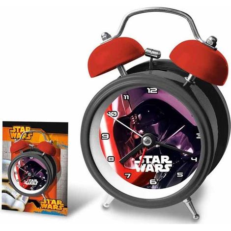 Sveglia Analogica Con Campanelle Colore Nero Star Wars Darth Vader Fener 12cm