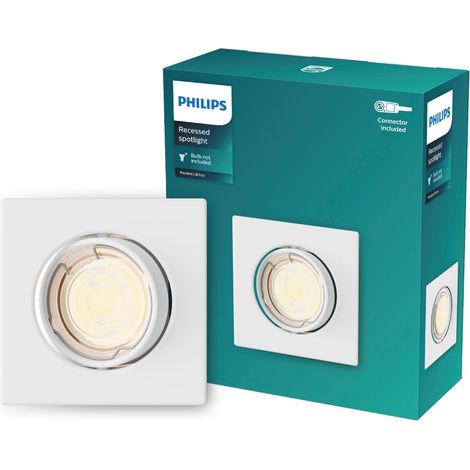Downlightring Quadratisch  Peridot für LED Glühbirne GU10 Ø 75 mm Weiß