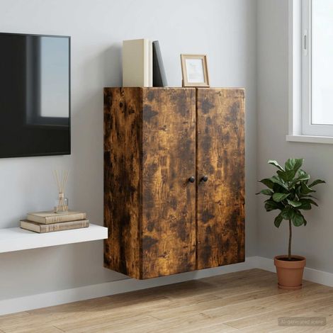 Armoire Murale Chêne fumé 66 x 34,5 x 90 cm Bois d'ingénierie vidaXL