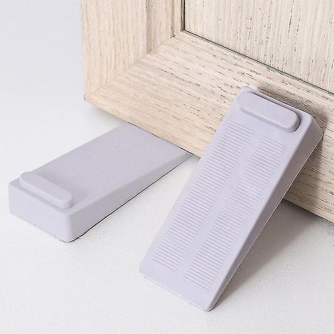 Lot de 2 butées de porte qui comblent facilement les interstices et protègent les doigts. Butées de porte flexibles au sol, design moderne en forme de coin. (1/5)