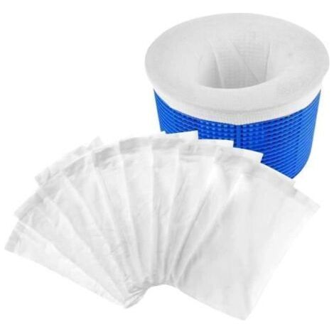 Skimmersocken – Weiß – 10 Stück – Nylon – Wiederverwendbar – Für die Poolreinigung (1/5)