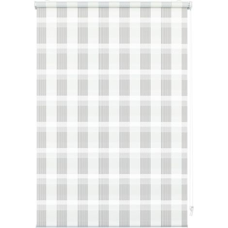 Gardinia Tenda a Rullo Doppia con Morsetto o Adesiva, Tenda a Rullo con Catenella Laterale, Trasparente e Opaca, Kit di Montaggio Incluso, Bianco a Scacchi, 45 x 150 cm (1/5)