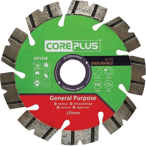 CorePlus GP125E Elite 125mm General-Purpose Diamond Blade - 22.23mm Bore