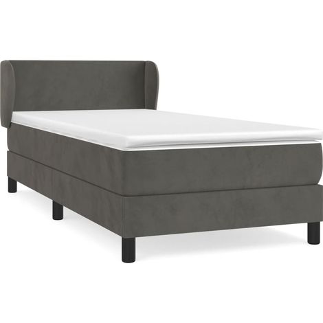 Maison Exclusive - Cama box spring con colchón terciopelo gris os (1/5)