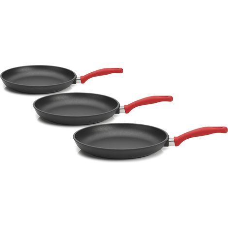Set 3 Padelle Ø20-24-28 cm in Alluminio Pressofuso Antiaderente Olympia Love