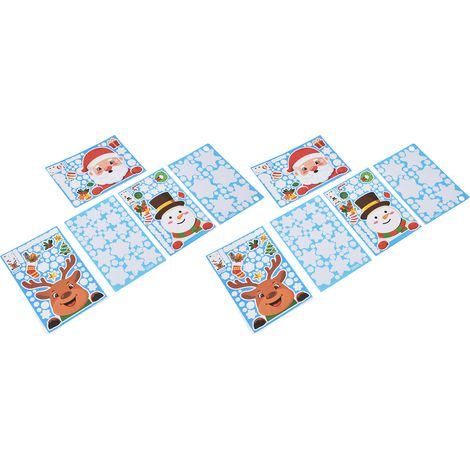 Lot de 2 autocollants de Noël DIY pour vitres, cerf et bonhomme de neige, déco de fête (1/5)