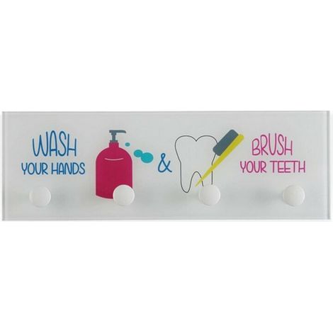 COLGADOR BAÑO 4 P. WASH&BRUSH - 36X2X12 CM (1/4)