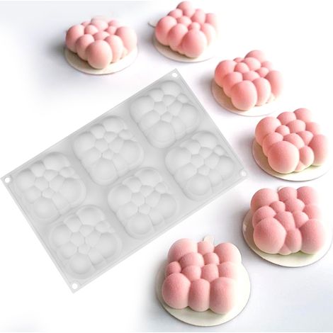 Moule à gâteau nuage 3D à 6 cavités en silicone, moules à mousse, moules à bulles pour la pâtisserie (1/5)