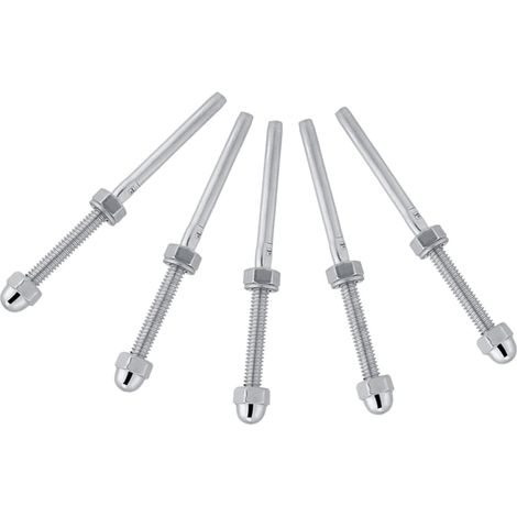 10pcs - Câble Garde-Corps - Extrémité Terminal - Acier Inoxydable - Pour Main Courante 3,175mm - Intérieur Extérieur - Argenté