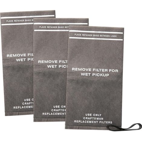 Craftsman 2 to 2.5 Gallon 9-38737 Filter Bag (Pack of 3) (1/5)