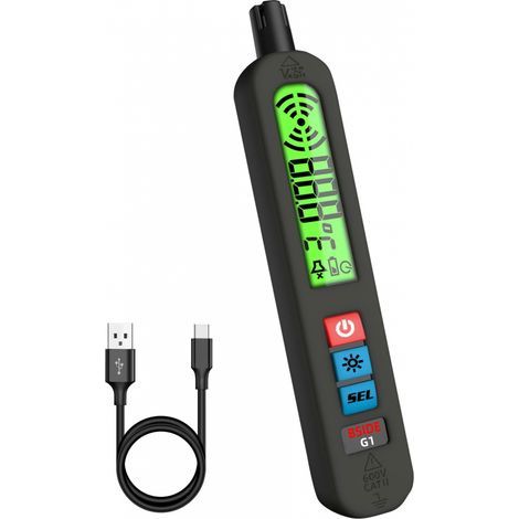 Detector de gas recargable, detector de fugas de gas natural con alarma visual y sonora y vibración, pantalla grande, detector portátil multigas tipo bolígrafo para butano, propano, hogar, camping, et (1/5)
