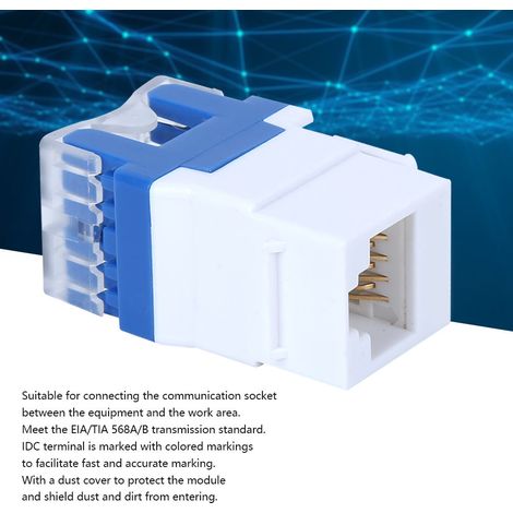 3 modules coupleurs RJ45 180° pour prise Keystone, réseau informatique CAT5E UTP, connecteur femelle adaptateur (1/5)