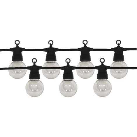 Guirlande Guinguette LED 13M 20pcs 6W IP65 Monocouleur - Câble Noir - Blanc Froid 6000K - 8000K - SILAMP