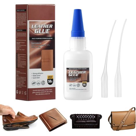 Colle pour Cuir,Colle pour Cuir Extra Forte,Colles pour Réparation du Cuirs,Étanche,Veste,Portefeuille,Ceinture et Chaussures (1/5)