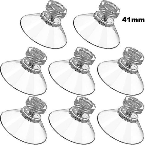 Prix réduit Lot de 8 crochets porte-serviettes robustes pour verre, ventouse, table, douche, PVC transparent [jkw] (1/2)