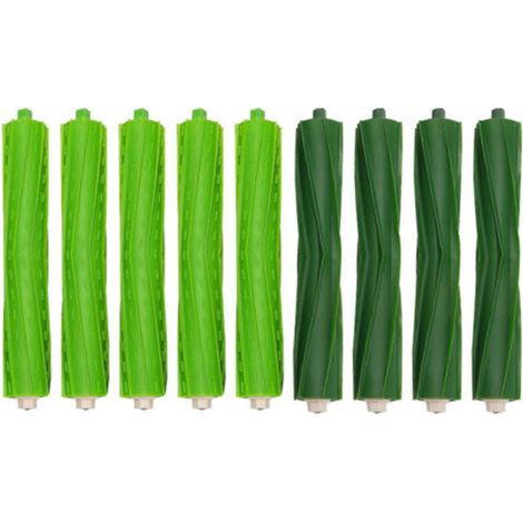 Paquete de 4 rodillos de cepillo de goma multisuperficie para aspiradoras robot iRobot Roomba de las series I y E (I7, I7+, I8, I8+/Plus, E5, E6, E7). (1/5)