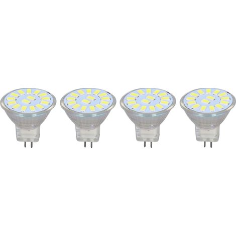 Lot de 4 ampoules LED MR11 5W 500lm à double culot, éclairage d'ambiance blanc froid, idéales pour le salon. (1/5)