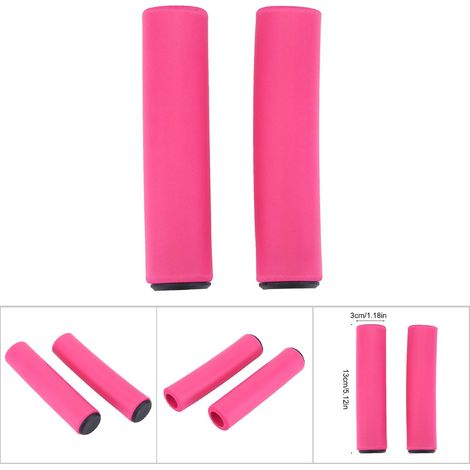 1 Paire Poignées Velo Anti-Dérapantes avec Eponge Absorbant les Chocs pour Guidon de Vélo de Montagne Rose (1/5)