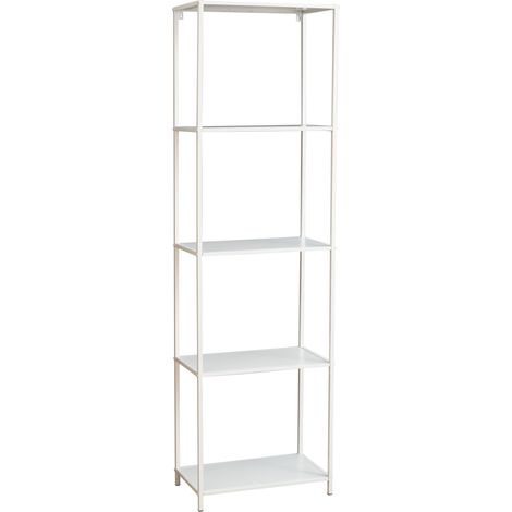 SVITA CARPO Regal Bücherregal Design Industrial Style Schmal Metall Weiß (1/5)