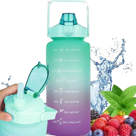 Extralink  botella motivacional  botella de agua, 2000 ml, verde y violeta, but-190 (1/4)