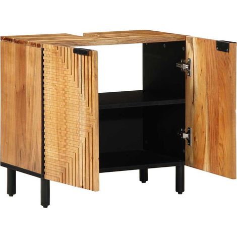 Bathroom Sink Cabinet Brown 62 x 33 x 58 cm Solid Acacia wood vidaXL (1/5)